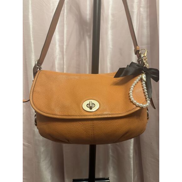 Coach Legacy Leather Saddle Crossbody Bag – Orange / Tan, Style F15170 - Picture 16 of 16